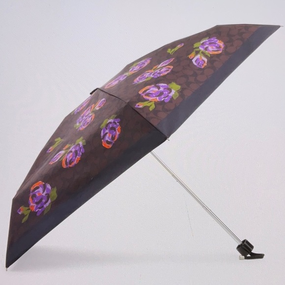 ☔️ COACH MINI UMBRELLA IN SIGNATURE ROSE PRINT ☔️ - Picture 4 of 16